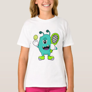 T-shirt Alien à Tennis avec raquette de tennis
