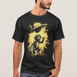 T-shirt Alien Abduction Singe Ape OVNI vaisseau spatial Ex