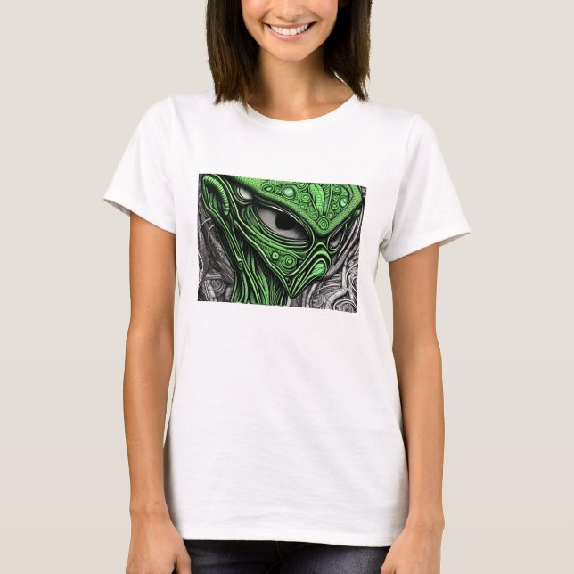 T-shirt Alien abstrait effrayant (Devant)