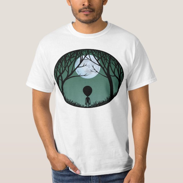 T-shirt Alien Alien masculin w. Moon Shirts (Devant)