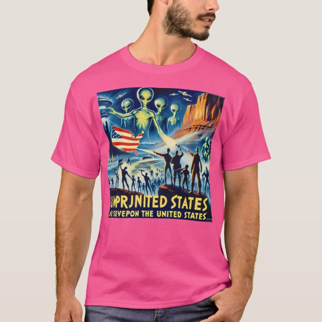 T-shirt Alien américain (Devant)