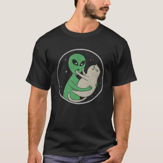 T-shirt alien amour chat aussi
