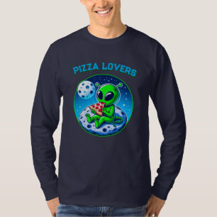 T-shirt Alien amoureux de la pizza sur la Lune   Cosmic am