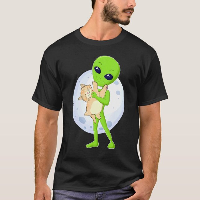 T-shirt Alien And The Cat Ufo 51 Area Ive Always Believed  (Devant)