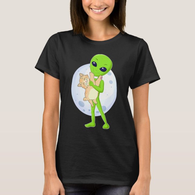 T-shirt Alien And The Cat Ufo 51 Area Ive Always Believed  (Devant)