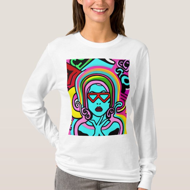 T-shirt alien ange femme sicodelico (Devant)