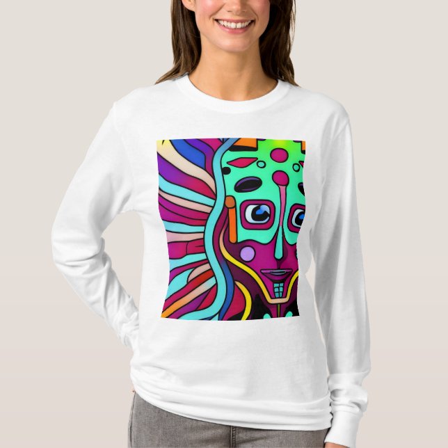 T-shirt alien ange femme sicodelico (Devant)