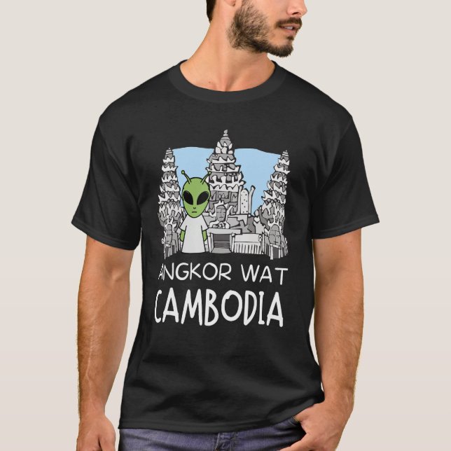 T-shirt Alien Angkor Wat Khmer Historical Temple Cambodia (Devant)