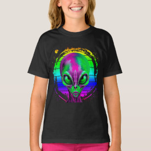 T-shirt Alien Arc-en-Ciel Coloré Moderne Tendance