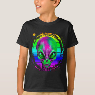 T-shirt Alien Arc-en-Ciel Coloré Moderne Tendance