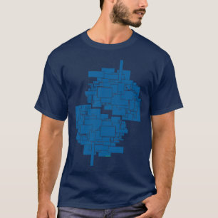 T-shirt Alien architecture d'art carrés abstrait labyrint