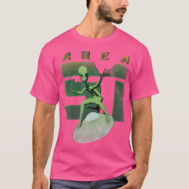 T-shirt Alien Area 51 Chemise Ufo Green Man Saucer Sp (Devant)