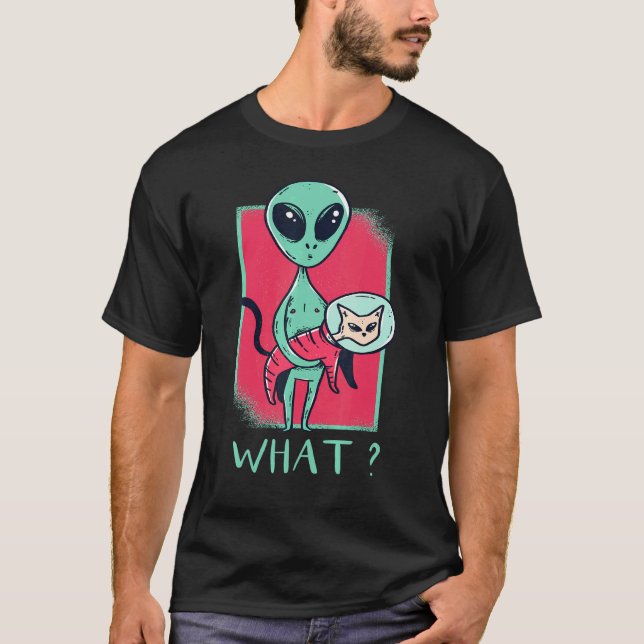 T-shirt Alien avec Ca I Graphique Alien Chat (Devant)