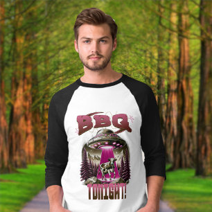 T-shirt Alien BBQ Enlèvement de vache Plaisanterie