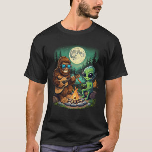 T-shirt Alien Bigfoot Profitez du feu de camp Guita Moonli
