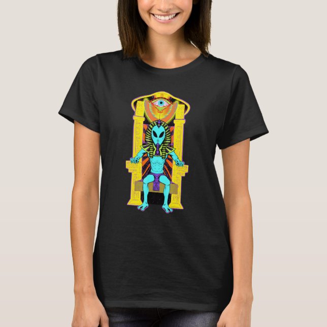 T-shirt Alien Bleu sur le Trône (Devant)