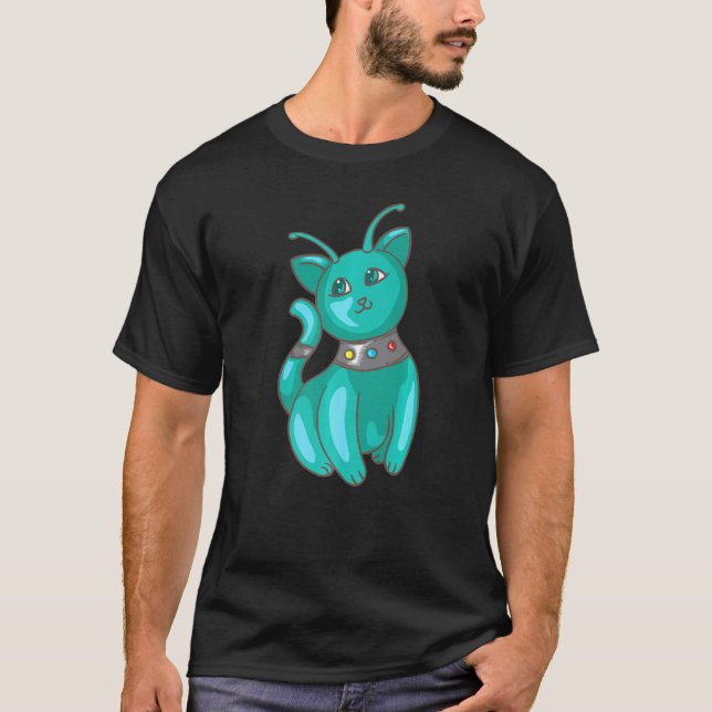 T-shirt Alien Chat Cool Étranger Des Chats (Devant)
