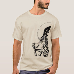 T-shirt Alien Coffee – Parodie humoristique d'horreur de s