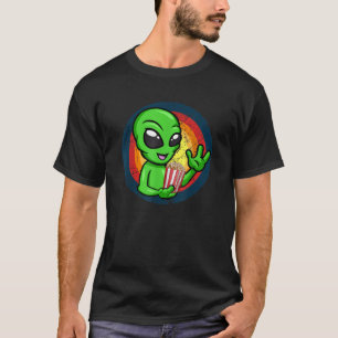T-shirt Alien Cool vintage avec Popcorn Food Lover Popcorn