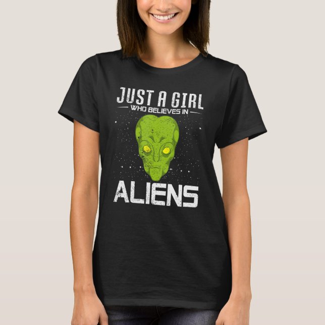 T-shirt Alien Croyante Filles Femmes Espace Extraterrestre (Devant)