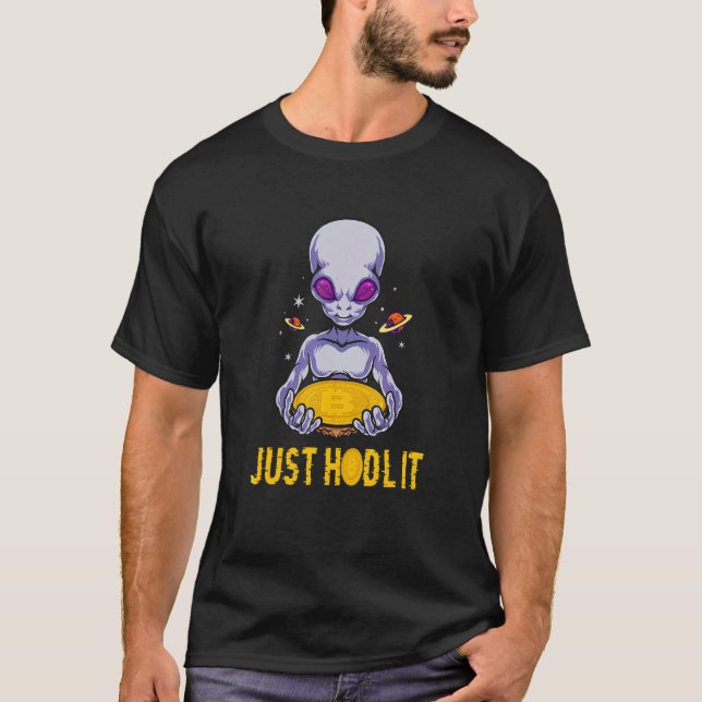 T-shirt Alien Cryptomonnaie Bitcoin 5 (Devant)