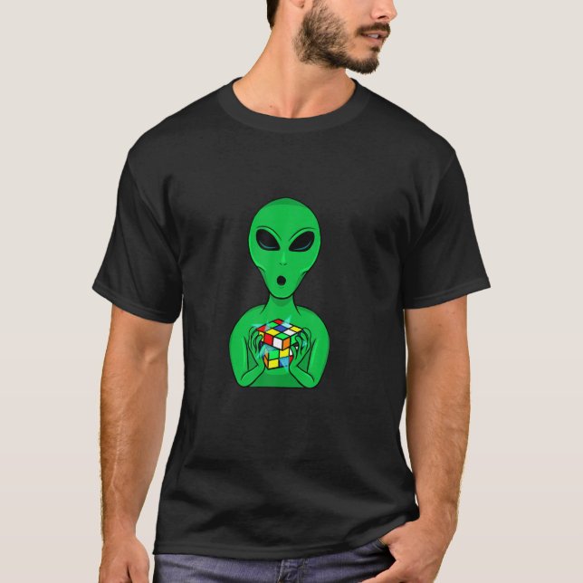 T-shirt ALIEN CUBE - For Those Who Solve A Cube (Devant)