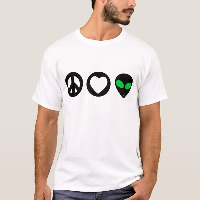 T-shirt Alien d'amour de paix (Devant)