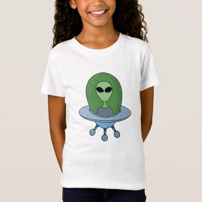 T-Shirt Alien dans son petit vaisseau spatial (Devant)
