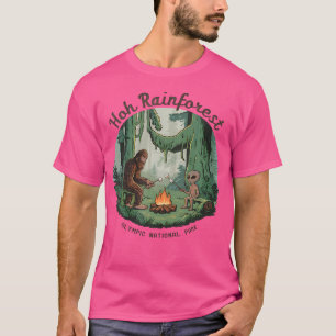 T-shirt Alien de Bigfoot Camping Hoh Rainforest Olympique