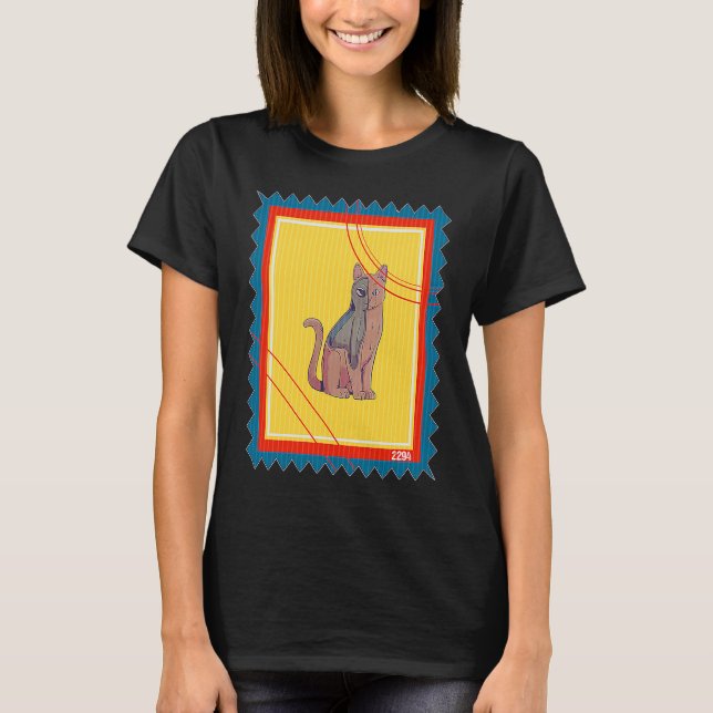 T-shirt Alien de chat de l'espace de tampon (Devant)