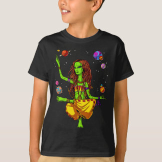 T-shirt Alien de l'espace Hippie Yoga Zen méditation Psych