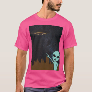 T-shirt Alien De Ville Et Ufo.