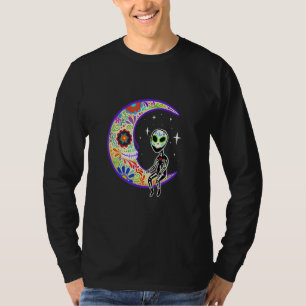 T-shirt Alien Dia De Los Muertos Skeleton Sugar Skull