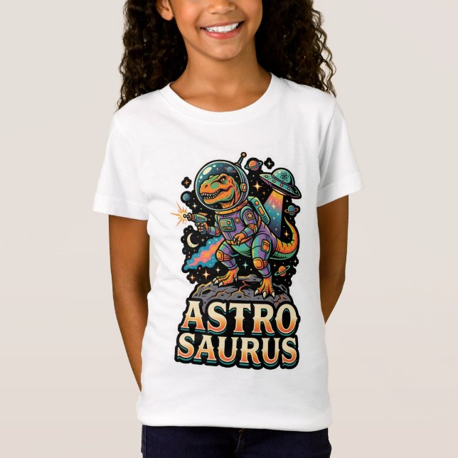 T-Shirt Alien Dinosaur Astro Saurus : Rétro Astronaute Spa (Devant)