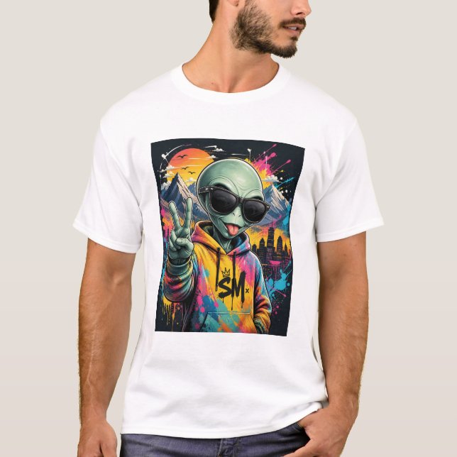 T-shirt Alien Drôle (Devant)