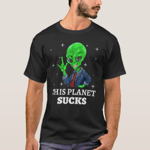 T-shirt Alien drôle en Jean Jacket, This Planet Sucks