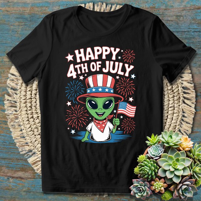 T-shirt Alien drôle - Indépendance des Etats-Unis (Créateur téléchargé)