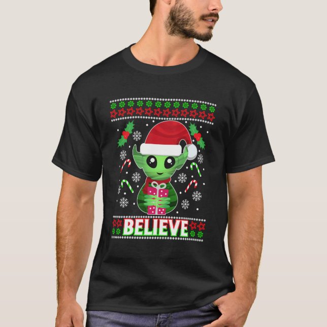 T-shirt Alien Elf - Doux de Noël moche (Devant)
