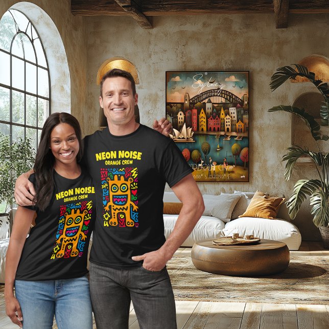 T-Shirt Alien en néon orange - Créature d'art pop  (Créateur téléchargé)