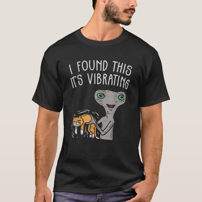 T-shirt Alien et chat Tee Funny UFO chemise (Devant)
