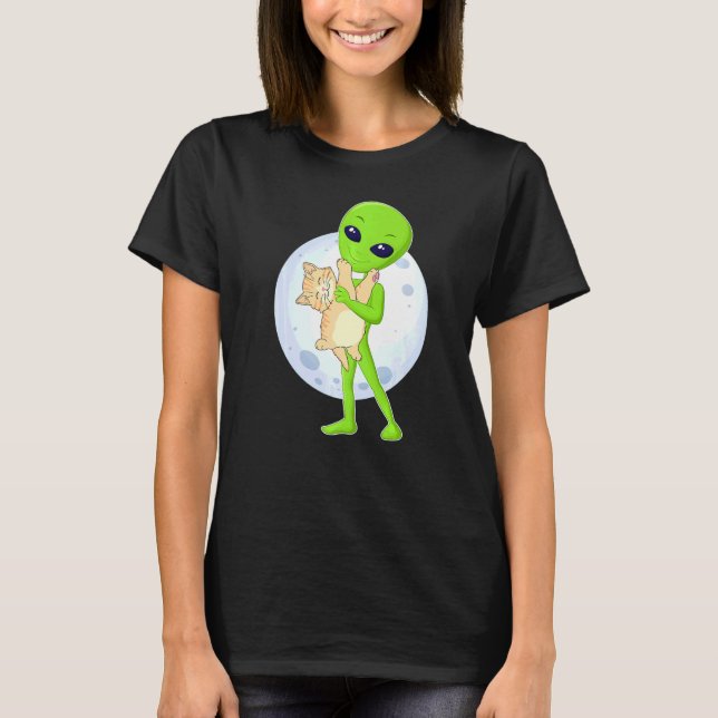 T-shirt Alien Et Le Chat Ufo 51 Zone J'Ai Toujours Croi (Devant)