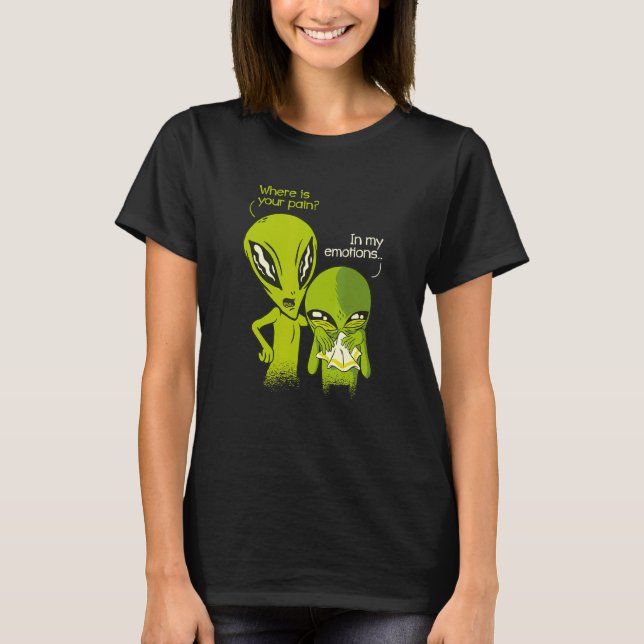 T-shirt Alien extra-terrestre émotionnel (Devant)