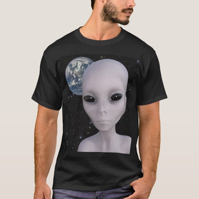 T-shirt Alien extraterrestre avec la terre à (Devant)