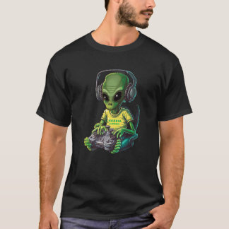 T-shirt Alien Gamer Video Games Boys Kids Teens Gaming Gra