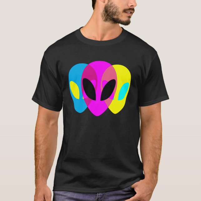T-shirt Alien Gray CMYK Tryptic (Devant)