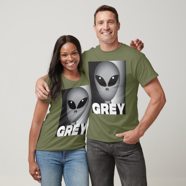 T-shirt Alien gris (Unisexe)