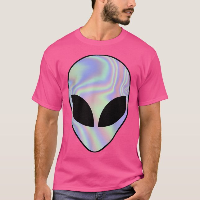 T-shirt Alien Head Colorée Alien Rave (Devant)