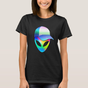 T-shirt Alien Head Sci Fi Trippy Techno Rave Edm Music Fes