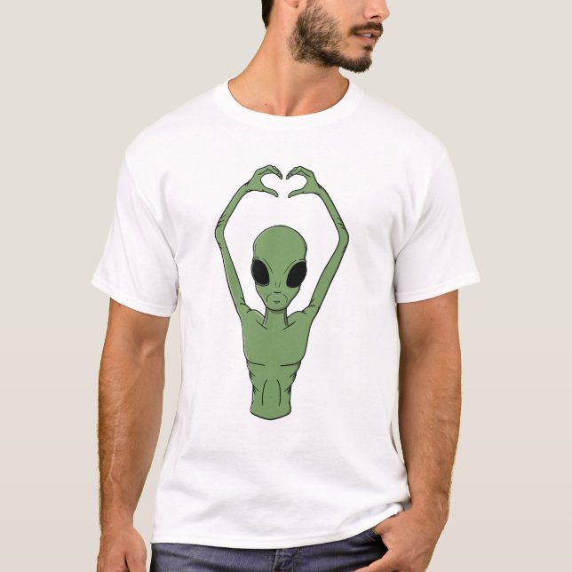 T-shirt Alien Heart Pose (Devant)