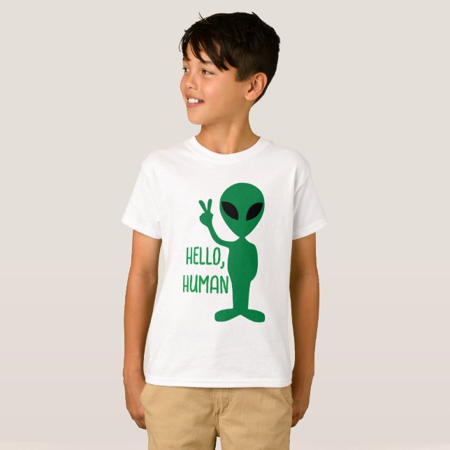 T-shirt Alien - Hello Human (Devant entier)